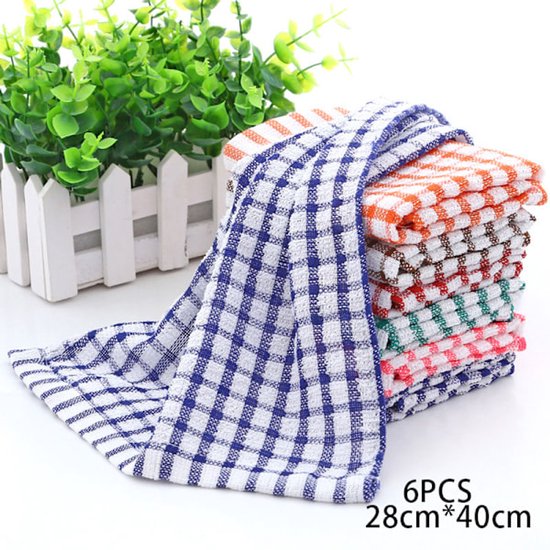 Tea towels - Cotton kitchen towels - Absorbent clean - Tea towels - Kitchen - 6-pack