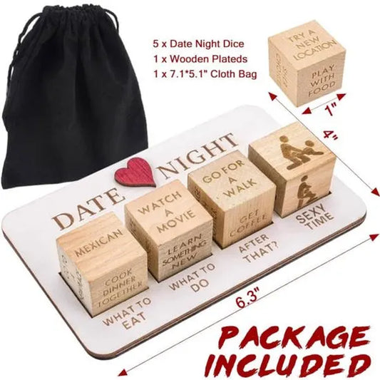 Romantic Date Night Dice Set - Romantic Couple Game - With Storage Bag - Perfect Choice for Valentine's Day, Birthdays and Weddings - 1 Set - Valentine's Day Gift - Image 3