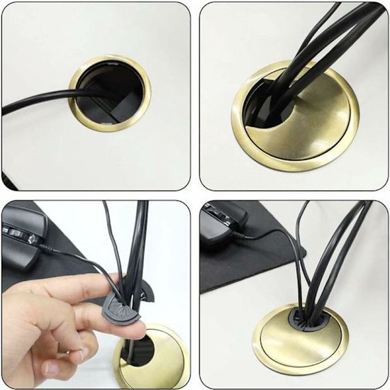 Desk Cable Hole Cover - Wireless Computer Cable Box - Cable Hole Cover - Furniture Accessories Round Cable Hole Cover - Decorative Ring - Image 2