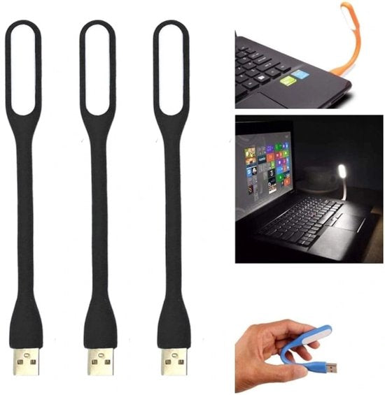 Mini USB LED Lamp - USB Laptop Lamp - Black 3-Pack - Image 3