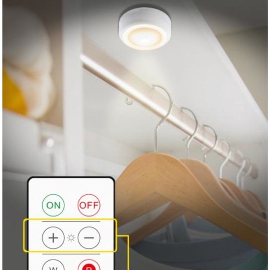 LED spotlight set - 6 stylish lights with dimming function and 2 practical remote controls - Night lights with colour change - Lights with remote controls - Suitable for kitchens, bedrooms, etc. - Image 4