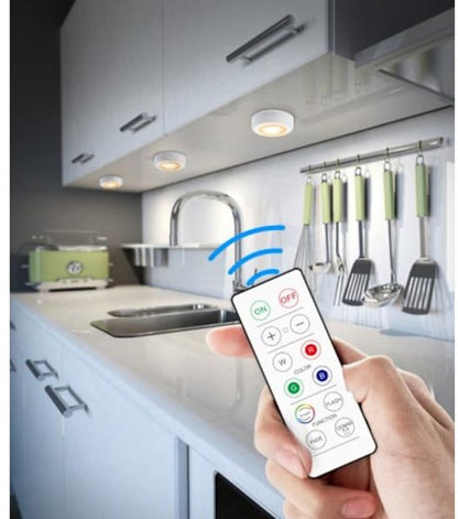LED spotlight set - 6 stylish lights with dimming function and 2 practical remote controls - Night lights with colour change - Lights with remote controls - Suitable for kitchens, bedrooms, etc. - Image 5
