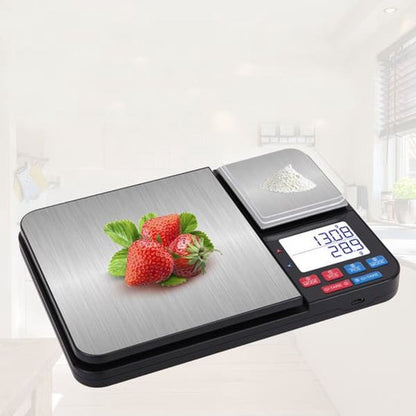 Digital kitchen scale - with dual weighing plates 5 kg/1 g and 500 g/0.01 g - small grams - Image 2