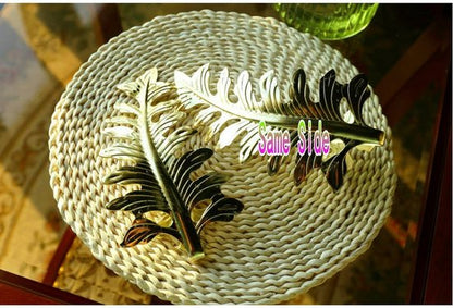 Curtain Hook - Leaf Curtain Wall Hook - Curtain Accessory - Set of 2 (Gold) - Image 2