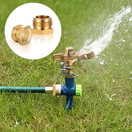 2-Pack - G 1/2" BSP Female to GHT 3/4 Male Hose Connector - Brass Garden Hose Connector - Threaded Pipe Connector - Hose Connector, Water Hose Connector, Garden Hose Connector - Image 3