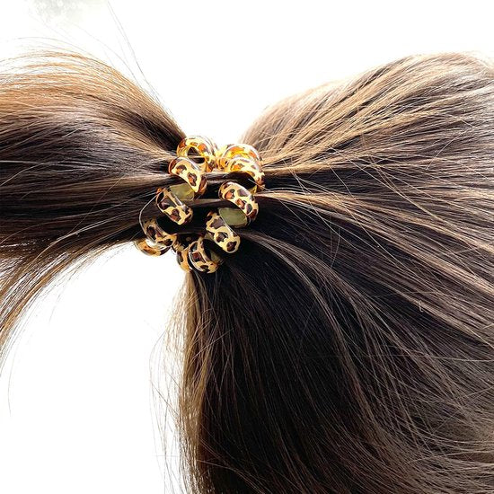 9-pack hair ties - Braided hair ties - Curly hair ties - Hair ties that can be worn as bracelets - Very elastic - Lightweight - Leopard print hair ties for phone cords - Image 2