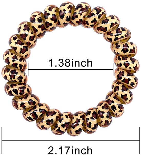 9-pack hair ties - Braided hair ties - Curly hair ties - Hair ties that can be worn as bracelets - Very elastic - Lightweight - Leopard print hair ties for phone cords - Image 3