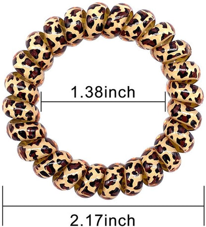 9-pack hair ties - Braided hair ties - Curly hair ties - Hair ties that can be worn as bracelets - Very elastic - Lightweight - Leopard print hair ties for phone cords - Image 3