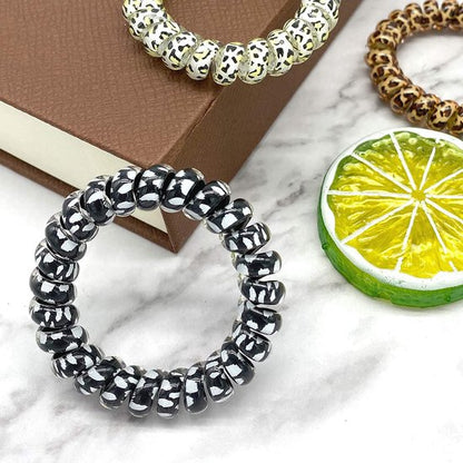 9-pack hair ties - Braided hair ties - Curly hair ties - Hair ties that can be worn as bracelets - Very elastic - Lightweight - Leopard print hair ties for phone cords - Image 5