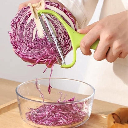 Green vegetable grater - vegetable cutter cabbage grater - stainless steel fruit and vegetable peeler cabbage grater - kitchen essential family restaurant 18*12cm - Image 2