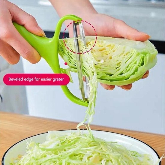 Green vegetable grater - vegetable cutter cabbage grater - stainless steel fruit and vegetable peeler cabbage grater - kitchen essential family restaurant 18*12cm - Image 3