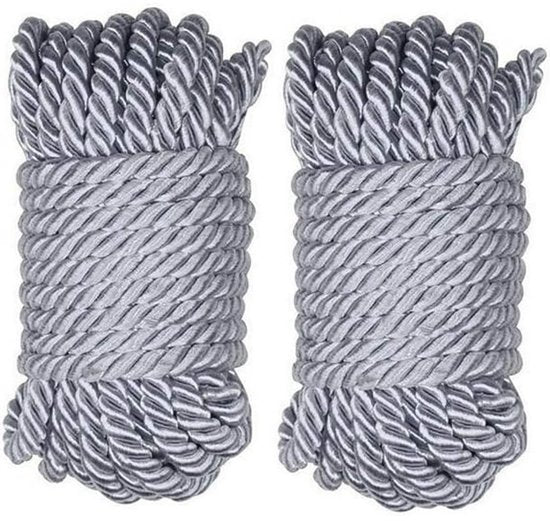 Soft and Silky Strong Braided Twisted Rope - 32 Feet 8mm (1/3") Diameter - 10 Meters Strong Multi-Purpose Hemp Rope, Shiny Rope