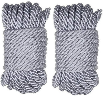Soft and Silky Strong Braided Twisted Rope - 32 Feet 8mm (1/3") Diameter - 10 Meters Strong Multi-Purpose Hemp Rope, Shiny Rope