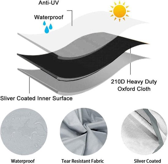 Waterproof Wheelchair Cover - Oxford Fabric Wheelchair Cover, Mobile Vehicle Cover, Wheelchair Storage Protector - UV Protection, Dust Protection, Outdoor Rain Cover - Gray - 115x75x130cm - Image 3