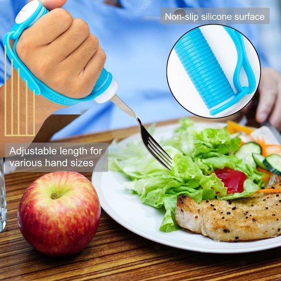 Flexible and adaptable cutlery for seniors, people with disabilities, Parkinson's disease, arthritis, hand tremors, weak grip and people with disabilities, arthritis - Non-slip handles - Easy to hold - Suitable for handshakes - Image 3