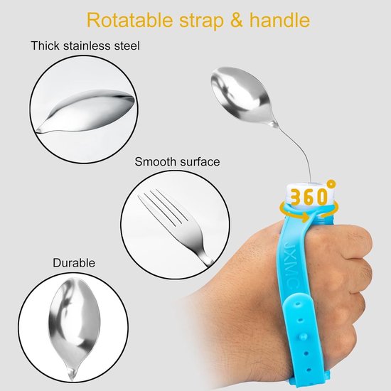 Flexible and adaptable cutlery for seniors, people with disabilities, Parkinson's disease, arthritis, hand tremors, weak grip and people with disabilities, arthritis - Non-slip handles - Easy to hold - Suitable for handshakes - Image 5