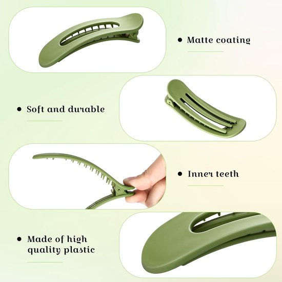 9-pack flat hair clips for women, flat claw clips for girls, suitable for thick and fine hair, 3 sizes, crocodile leather hair clips, matte hair clips, non-slip, French hair accessories - Image 3