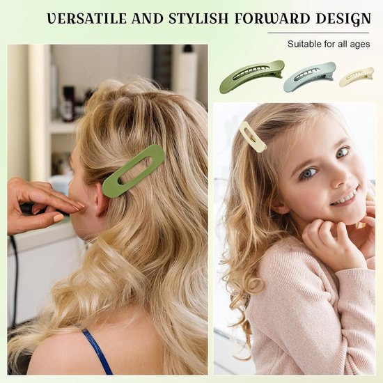 9-pack flat hair clips for women, flat claw clips for girls, suitable for thick and fine hair, 3 sizes, crocodile leather hair clips, matte hair clips, non-slip, French hair accessories - Image 5