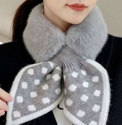 Warm scarf for autumn and winter - Soft and comfortable women's scarf with dotted pattern - Fashionable and versatile winter scarf for everyday use（Grey） - Image 4