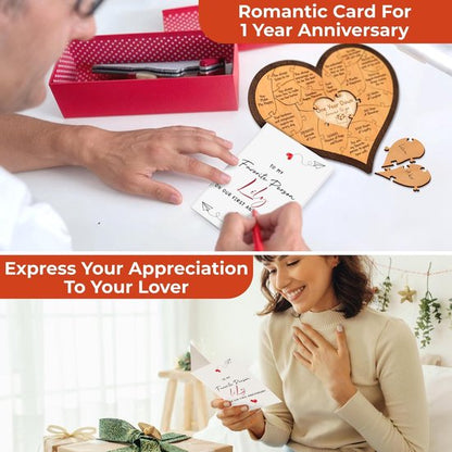 Heart-shaped puzzle - a wooden gift for a first anniversary - perfect for a boyfriend/girlfriend or husband/wife. - Image 2