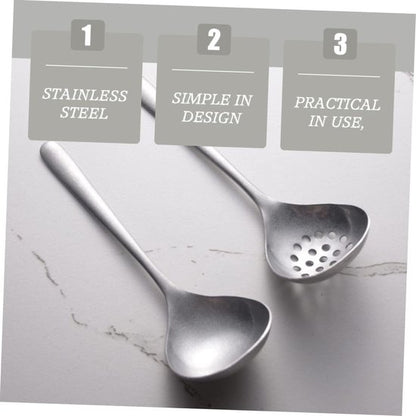 2-piece soup ladle and colander set - Colander with long handle for hot pans - Vintage style - Dishwasher safe - Suitable for sauces and cooking - Image 4