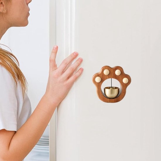 Wind chime - Magnetic wind chime - Wooden doorbell - Wooden shop bell - For opening doors (Cat) - Image 2