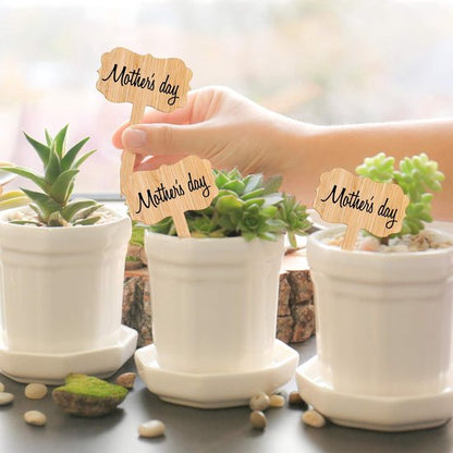 60 plant labels - Wooden plant labels - Wooden garden labels - Decorative garden labels - Suitable for seeds, herbs in pots, flowers and vegetables - Image 2
