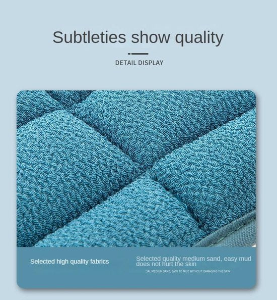 Two-Piece Bath Towel Set – Deep Cleansing Back Towel – Scrub Washcloth for Shower – Suitable for Men and Women (Blue) - Image 2