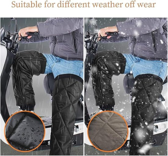 Insulated leg protectors for motorcycle riding - Windproof and waterproof leg protectors - Warm knee protectors for skiing and motorcycling in winter - Image 4