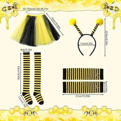 Bee Costume Set for Adults - Complete with Skirt, Headband, Stockings & Gloves - Cosplay & Party Outfit - Hilarious Halloween Costume for Adults - Image 2