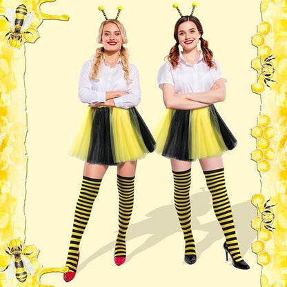 Bee Costume Set for Adults - Complete with Skirt, Headband, Stockings & Gloves - Cosplay & Party Outfit - Hilarious Halloween Costume for Adults - Image 5