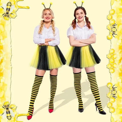 Bee Costume Set for Adults - Complete with Skirt, Headband, Stockings & Gloves - Cosplay & Party Outfit - Hilarious Halloween Costume for Adults - Image 5
