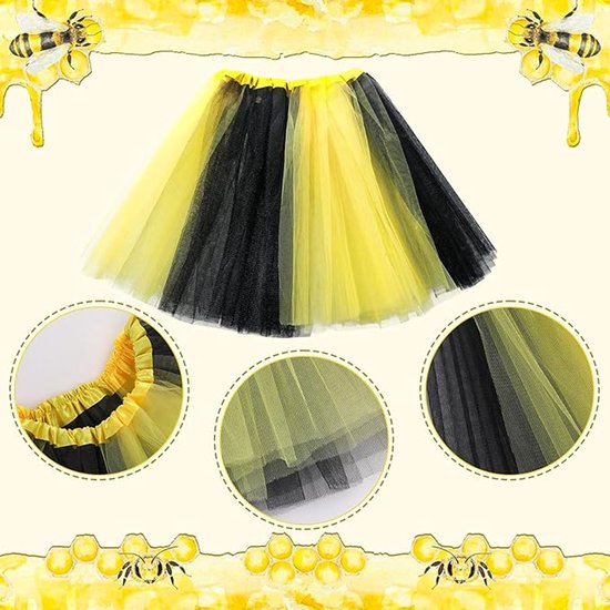 Bee Costume Set for Adults - Complete with Skirt, Headband, Stockings & Gloves - Cosplay & Party Outfit - Hilarious Halloween Costume for Adults - Image 6