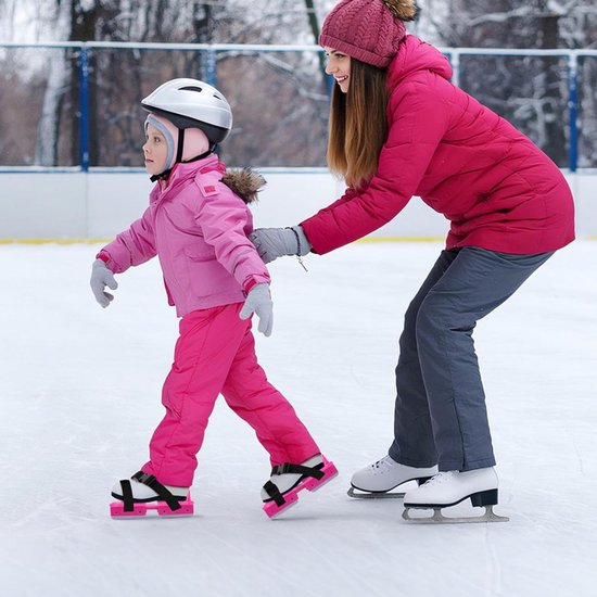 Adjustable Kids' Skates - Double Blade for Stability - With Straps & Shoe Size 16-21 - Black - Image 7