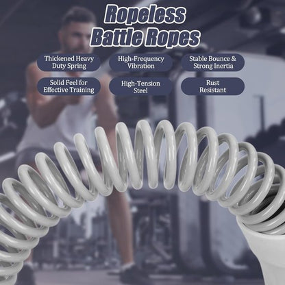 2-Pack Cordless Battle Ropes - Battle Rope - Fitness Rope - Soft Grip - For Home Gym & HIIT - Portable Arm and Core Trainer - Gray - Image 5