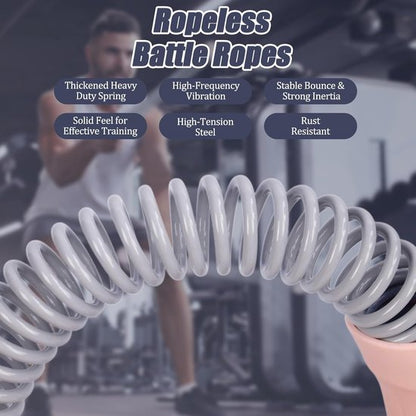 2-Pack Cordless Battle Ropes - Battle Rope - Fitness Rope - Soft Grip - For Home Gym & HIIT - Portable Arm and Core Trainer - Pink - Image 5