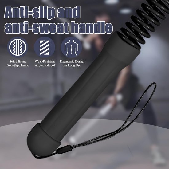 2-Pack Cordless Battle Ropes - Battle Rope - Fitness Rope - Soft Grip - For Home Gym & HIIT - Portable Arm and Core Trainer - Black - Image 6