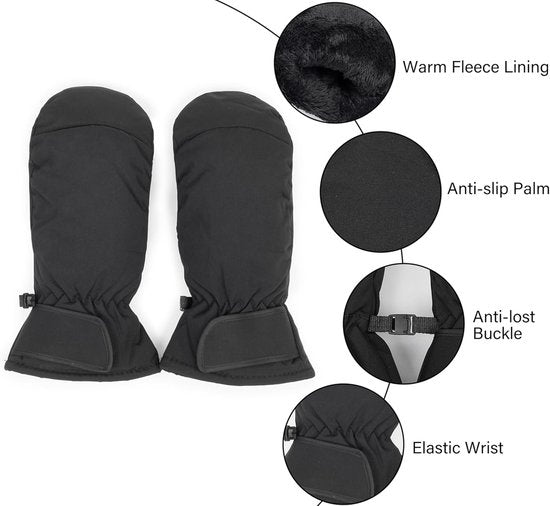 Gloves - Winter ski gloves for men and women - Non-slip - Thick - Warm - Waterproof - Suitable for cycling in cold weather - Sizes S/M - Image 3