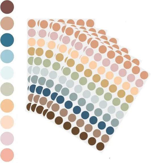 Stickers - 700 stickers - 10 mm self-adhesive labels - Colored self-adhesive labels - Coded - Round stickers for candy supplies - Colored self-adhesive stickers - 10 sheets
