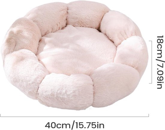 Cat basket - Warm basket for autumn/winter - Round cat basket - Dog mat - Dog basket - Cat basket for home - Pet basket - Pink - 50 cm - Image 3