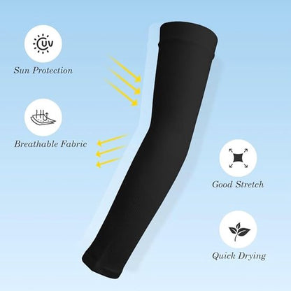 Cuffs - 2 pieces - sun protection cuffs - arm protectors - UV protection - black and white - Image 2