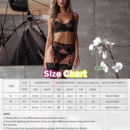 Lingerie - feminine sexy lingerie set - floral print laced bodysuit - struts - backless - sexy lingerie set - seductive lingerie - Valentine's Day gift - size M - Image 4