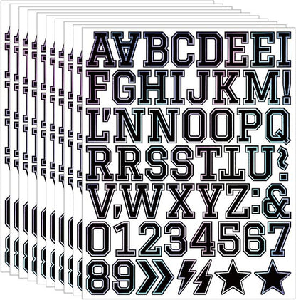 Letter stickers - 10-sheet vinyl letter stickers - 1.5-inch self-adhesive alphabet and number stickers - waterproof - suitable for mailboxes, windows, doors, cars, boats, house numbers (Style A)
