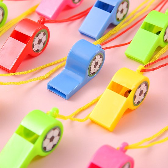 Soccer Whistles - Stadium Cheering Accessories - 24-Piece Set - Sports Whistles - Soccer | Football | Soccer Sticker Whistles (with String) - Image 2