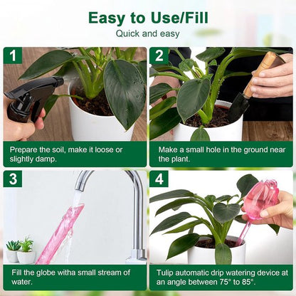 Automatic Watering Balls - 4 Pieces - Tulip-Shaped Automatic Watering Balls - Plant Waterers - Plastic Watering Balls - Suitable for Indoor and Outdoor Plants - Image 7