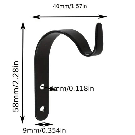 Hanging hooks - Set of 4 - Wall mounting - Suitable for bird feeders - Black - Suitable for indoor and outdoor use - Image 6