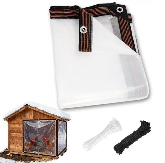 Transparent tarpaulin with eyelets, transparent tarpaulin for outdoor use, waterproof film, woven tarpaulin, canvas, awning, durable, weatherproof, multifunctional tarpaulin 1 x 3m