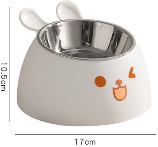 Cat Litter Box - Cat Food Bowl - Non-Slip Design - Pet Food Bowl - Plastic and Stainless Steel Design - Suitable for Cats and Small Dogs - Pink - Image 3