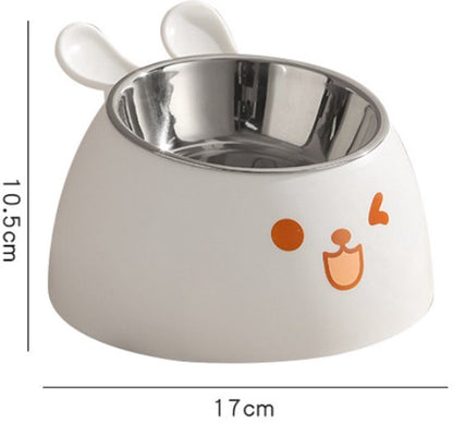 Cat Litter Box - Cat Food Bowl - Non-Slip Design - Pet Food Bowl - Plastic and Stainless Steel Design - Suitable for Cats and Small Dogs - Pink - Image 3