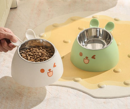 Cat Litter Box - Cat Food Bowl - Non-Slip Design - Pet Food Bowl - Plastic and Stainless Steel Design - Suitable for Cats and Small Dogs - Vegetable - Image 5